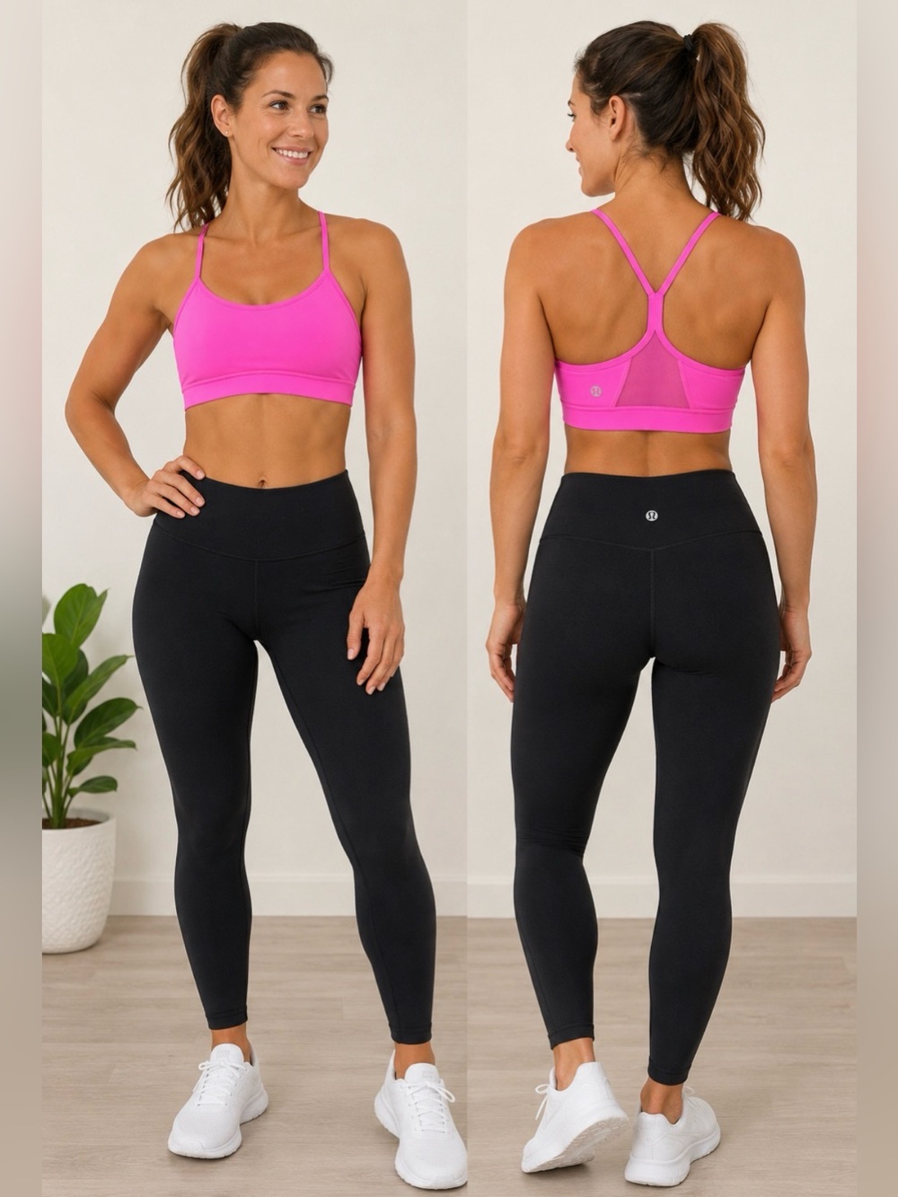 629 Lululemon Flow Y Bra Pink Racerback Sports Bra | No Pads | Yoga Activewear